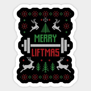 Merry Liftmas Ugly Christmas Sweater Fitness Lover Christmas Gift Sticker